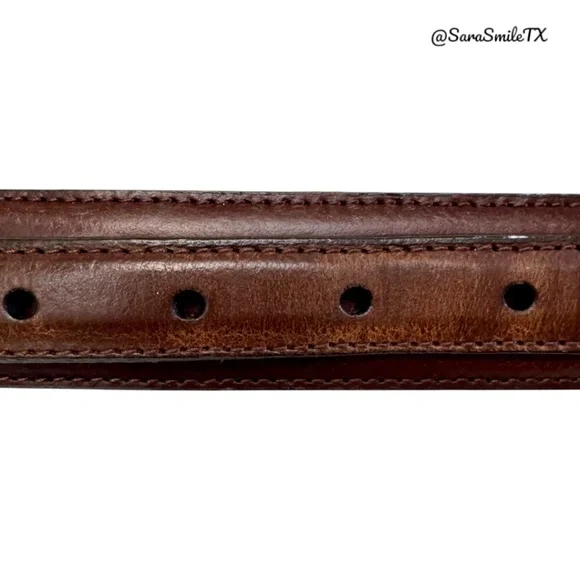 NOCONA BELT CO Mens Vintage Brown Leather Top Hand Ranger Western Belt - Picture 6 of 9